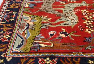 Red Vintage 2'9x3'2 Kashan Persian Oriental Rug