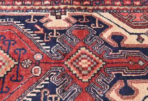 Vintage Cream Geometric 2'7X4'6 Hamedan Persian Rug