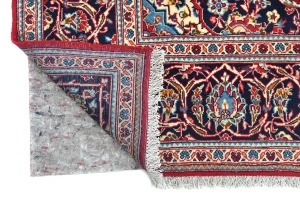 Vintage Red Floral Traditional 6'6X10'3 Kashan Persian Rug