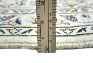 Vintage Cream Floral Traditional 8x11 Kashan Persian Rug