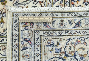 Vintage Cream Floral Traditional 8x11 Kashan Persian Rug