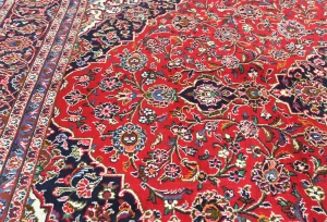 Vintage Red Floral Traditional 8'3X10'11 Kashan Persian Rug