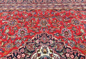 Vintage Red Floral Traditional 8'3X10'11 Kashan Persian Rug