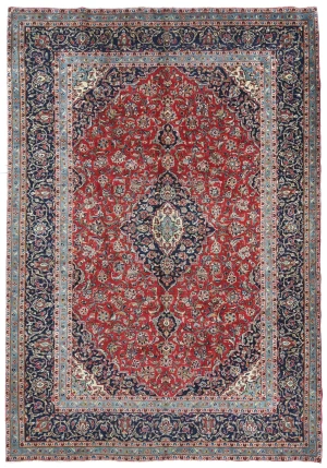Semi Antique Red Floral Traditional 8X12 Kashan Persian Oriental Rug