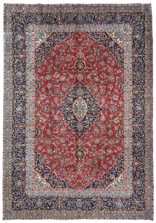 Semi Antique Red Floral Traditional 8X12 Kashan Persian Oriental Rug