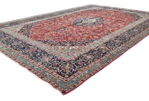 Semi Antique Red Floral Traditional 8X12 Kashan Persian Oriental Rug