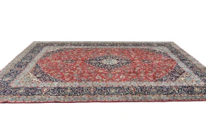 Semi Antique Red Floral Traditional 8X12 Kashan Persian Oriental Rug
