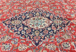 Semi Antique Red Floral Traditional 8X12 Kashan Persian Oriental Rug