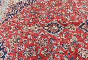 Semi Antique Red Floral Traditional 8X12 Kashan Persian Oriental Rug