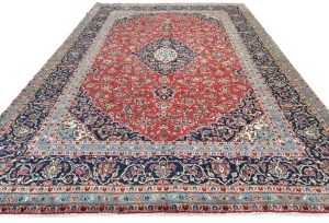 Semi Antique Red Floral Traditional 8X12 Kashan Persian Oriental Rug