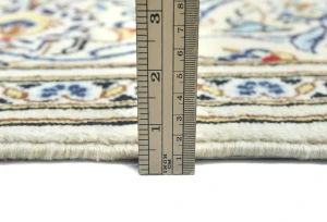 Vintage Cream Floral Traditional 8X12 Kashan Persian Rug