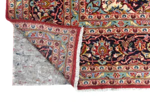 Vintage Red Traditional Floral 8x12 Kashan Persian Rug