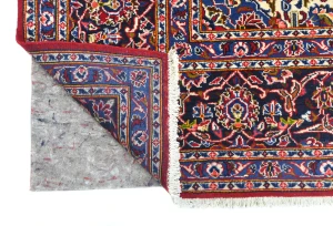 Vintage Red Floral Traditional 8x12 Kashan Persian Rug