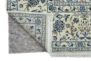 Vintage Cream Floral Traditional 8X12 Kashan Persian Rug