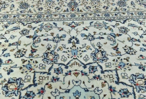 Vintage Cream Floral Traditional 8X12 Kashan Persian Rug