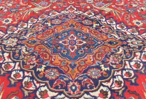 Semi Antique Red Pictorial Traditional 10X13 Kashmar Persian Rug