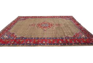 Vintage Beige Tribal 8'5 X 11'4 Koliaie Persian Rug