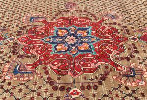 Vintage Beige Tribal 8'5 X 11'4 Koliaie Persian Rug