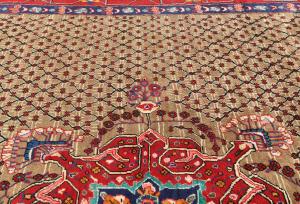 Vintage Beige Tribal 8'5 X 11'4 Koliaie Persian Rug