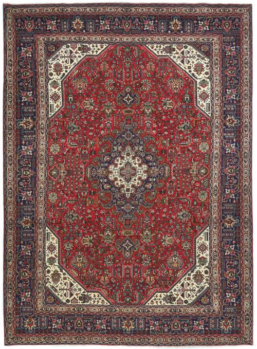 Vintage Red Floral Traditional 8x11 Tabriz Persian Rug