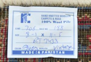 Vintage Cream Floral Traditional 8x11 Tabriz Persian Rug