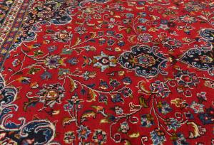 Vintage Red Floral 8X11 Mashad Persian Rug