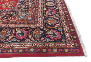 Vintage Red Floral 8X11 Mashad Persian Rug