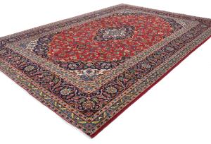 Vintage Red Traditional 8X12 Kashan Persian Rug