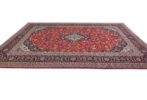 Vintage Red Traditional 8X12 Kashan Persian Rug