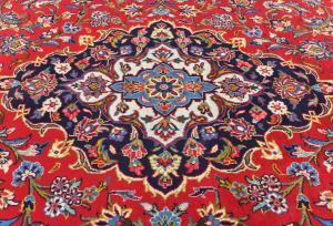 Vintage Red Traditional 8X12 Kashan Persian Rug