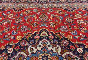 Vintage Red Traditional 8X12 Kashan Persian Rug