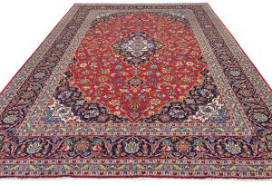 Vintage Red Traditional 8X12 Kashan Persian Rug