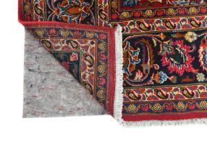 Vintage Red Floral Traditional 8X11 Mashad Persian Rug