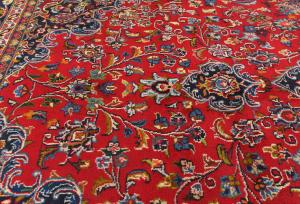 Vintage Red Floral Traditional 8X11 Mashad Persian Rug