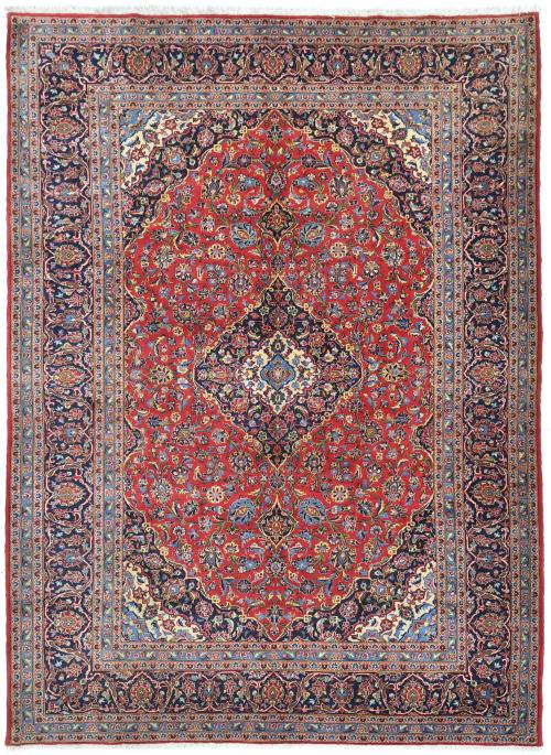 Vintage Red Traditional 8X11 Kashan Persian Rug