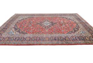 Vintage Red Traditional 8X11 Kashan Persian Rug