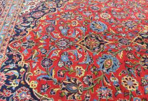 Vintage Red Traditional 8X11 Kashan Persian Rug