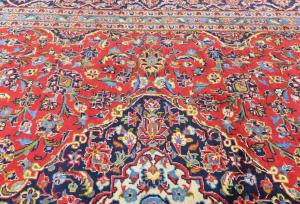 Vintage Red Traditional 8X11 Kashan Persian Rug