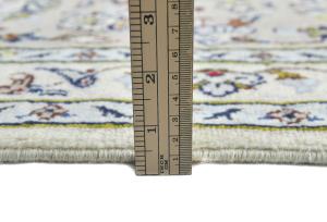 Vintage Cream Floral Traditional 8x11 Kashan Persian original Rug