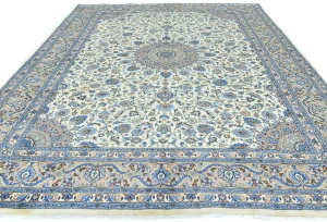 Vintage Cream Traditional 10X13 Kashmar Persian Rug