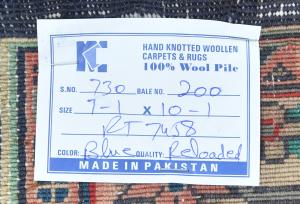 Vintage Purple-navy Floral 7x10 Hamedan Persian Rug