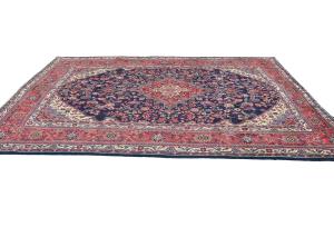 Vintage Purple-navy Floral 7x10 Hamedan Persian Rug