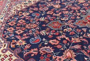 Vintage Purple-navy Floral 7x10 Hamedan Persian Rug