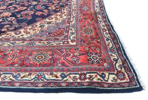 Vintage Purple-navy Floral 7x10 Hamedan Persian Rug