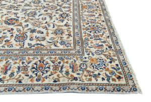 Vintage Cream Traditional 6'2X9'7 Kashan Persian Rug
