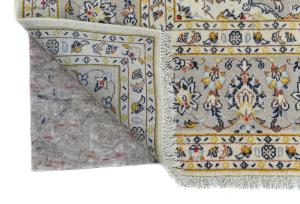 Vintage Cream Floral Traditional 6'4X9'6 Kashan Persian Rug