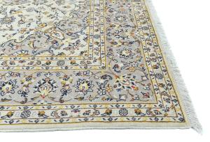 Vintage Cream Floral Traditional 6'4X9'6 Kashan Persian Rug