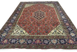 Vintage Bittersweet Red Traditional 7x10 Ardabil Persian Rug