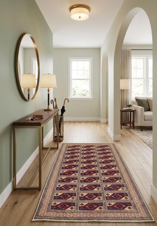 Cream Tribal 3X4 Geometric Turkoman Persian Oriental Rug