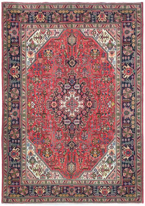 Vintage Light Red Floral 6'6X9'3 Mashad Persian Rug